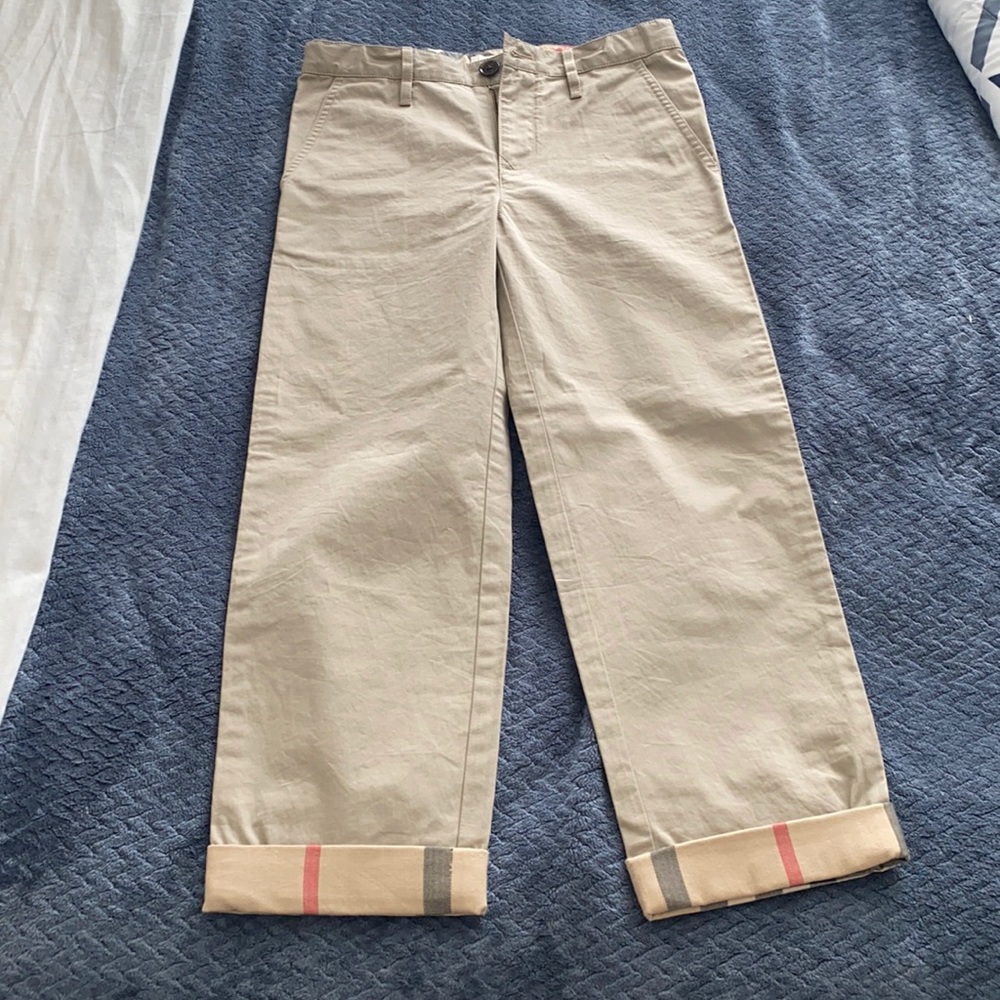 Burberry boys logo khakis